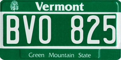 VT license plate BVO825