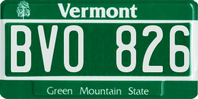 VT license plate BVO826