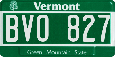 VT license plate BVO827