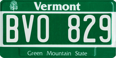 VT license plate BVO829
