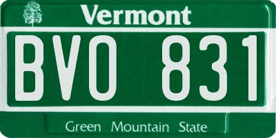 VT license plate BVO831