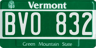 VT license plate BVO832
