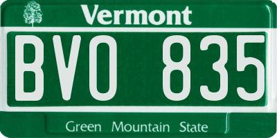VT license plate BVO835
