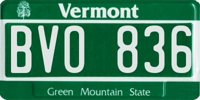VT license plate BVO836