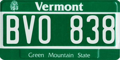VT license plate BVO838