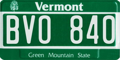 VT license plate BVO840