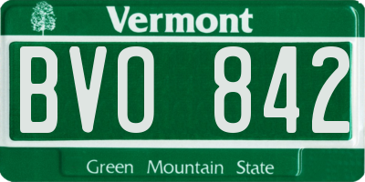 VT license plate BVO842