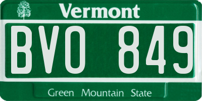 VT license plate BVO849
