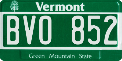 VT license plate BVO852