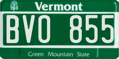 VT license plate BVO855