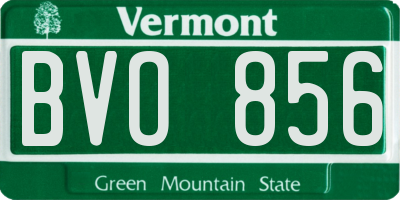 VT license plate BVO856