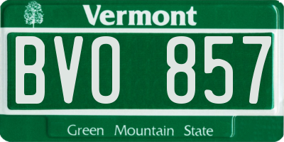 VT license plate BVO857