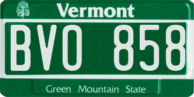 VT license plate BVO858