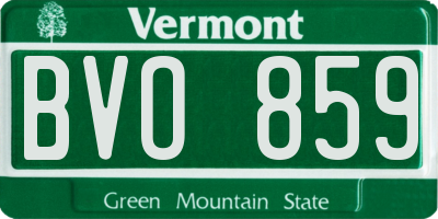VT license plate BVO859