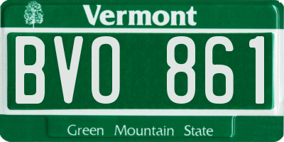 VT license plate BVO861