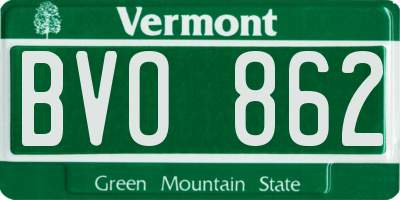VT license plate BVO862