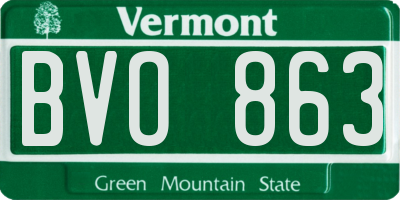 VT license plate BVO863