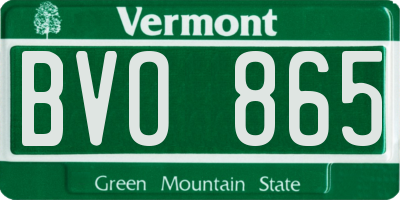 VT license plate BVO865