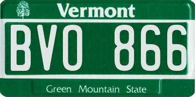 VT license plate BVO866