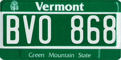 VT license plate BVO868