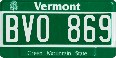 VT license plate BVO869
