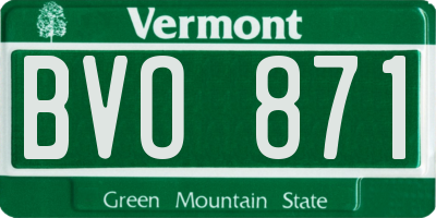 VT license plate BVO871