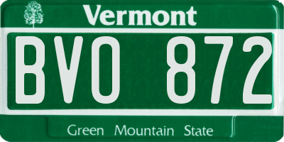 VT license plate BVO872