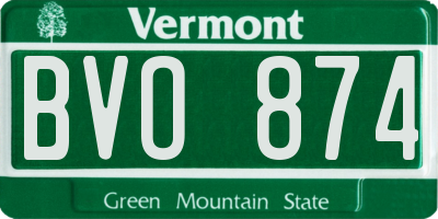 VT license plate BVO874