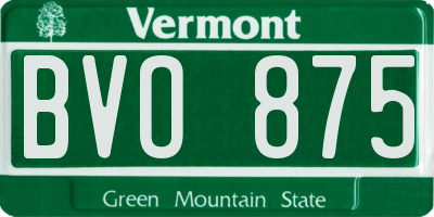 VT license plate BVO875