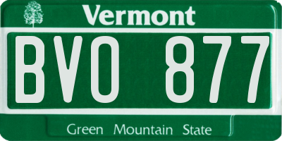 VT license plate BVO877