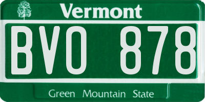 VT license plate BVO878