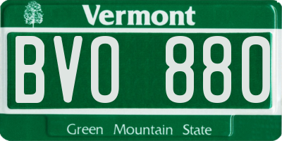 VT license plate BVO880