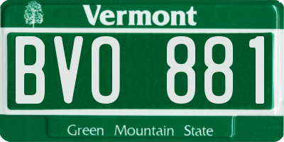 VT license plate BVO881