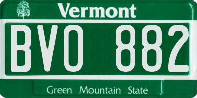 VT license plate BVO882
