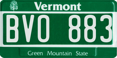 VT license plate BVO883