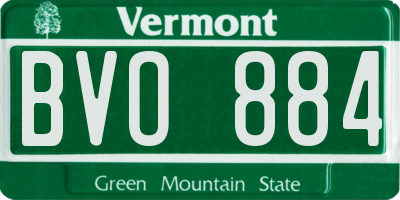 VT license plate BVO884