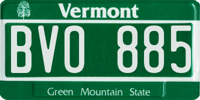 VT license plate BVO885