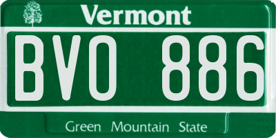 VT license plate BVO886