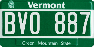 VT license plate BVO887