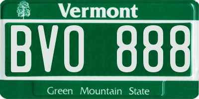 VT license plate BVO888
