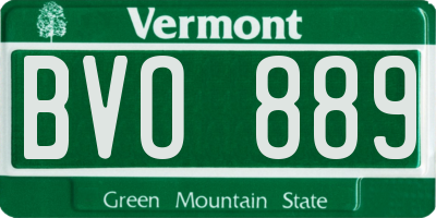 VT license plate BVO889