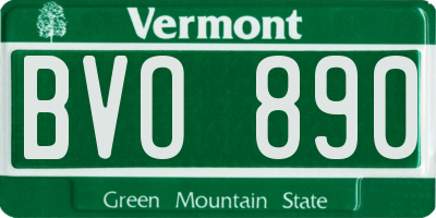 VT license plate BVO890