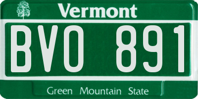 VT license plate BVO891