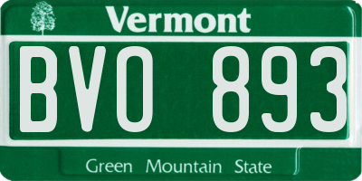 VT license plate BVO893