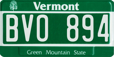 VT license plate BVO894