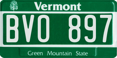 VT license plate BVO897