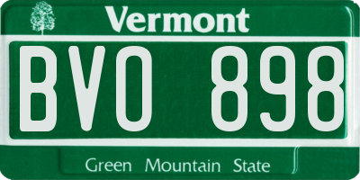 VT license plate BVO898