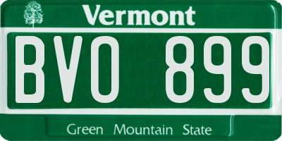 VT license plate BVO899