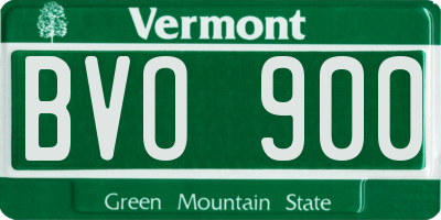 VT license plate BVO900