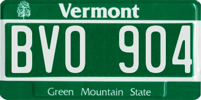 VT license plate BVO904